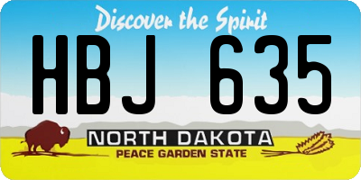 ND license plate HBJ635