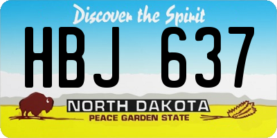 ND license plate HBJ637