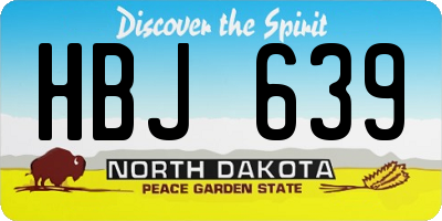 ND license plate HBJ639