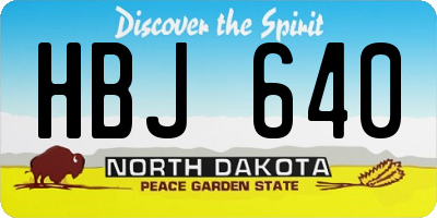 ND license plate HBJ640