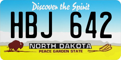 ND license plate HBJ642