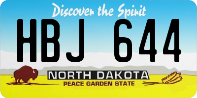 ND license plate HBJ644