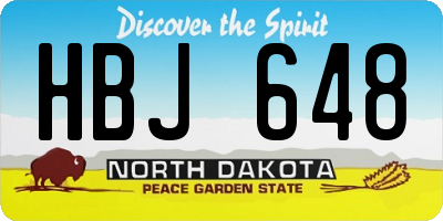 ND license plate HBJ648