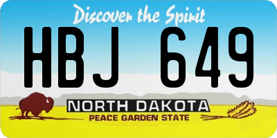 ND license plate HBJ649