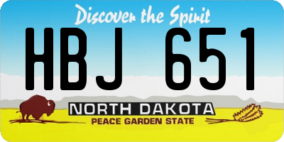 ND license plate HBJ651