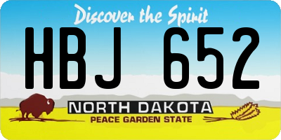 ND license plate HBJ652