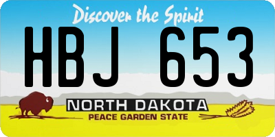 ND license plate HBJ653