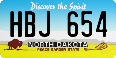 ND license plate HBJ654