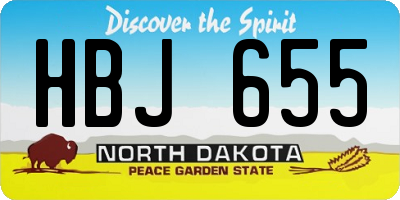 ND license plate HBJ655