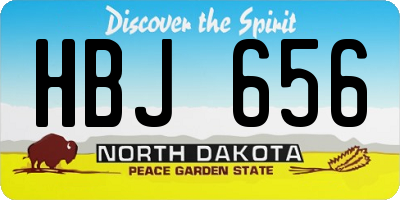 ND license plate HBJ656