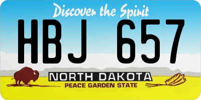 ND license plate HBJ657