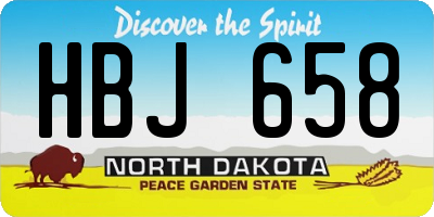 ND license plate HBJ658