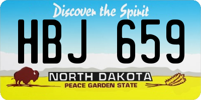 ND license plate HBJ659