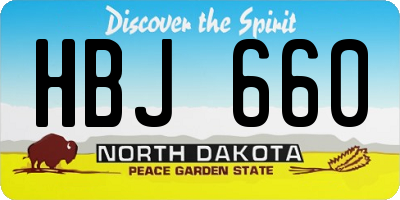 ND license plate HBJ660