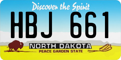 ND license plate HBJ661