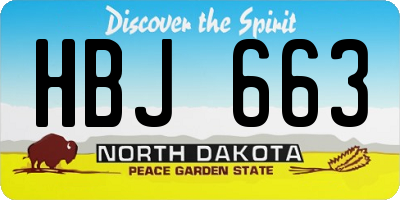 ND license plate HBJ663