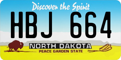 ND license plate HBJ664