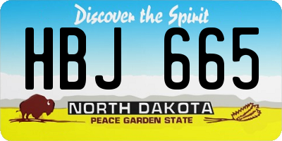 ND license plate HBJ665