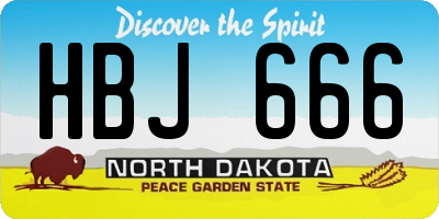 ND license plate HBJ666