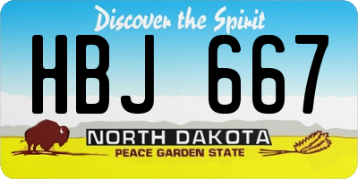 ND license plate HBJ667