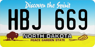 ND license plate HBJ669