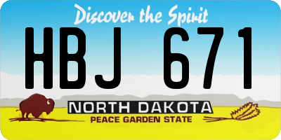 ND license plate HBJ671