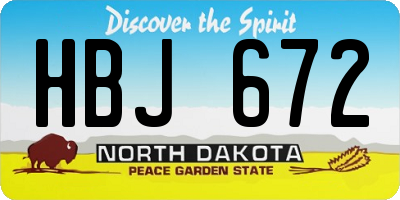 ND license plate HBJ672