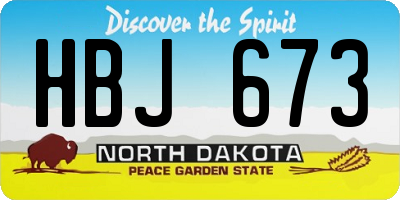 ND license plate HBJ673