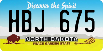 ND license plate HBJ675