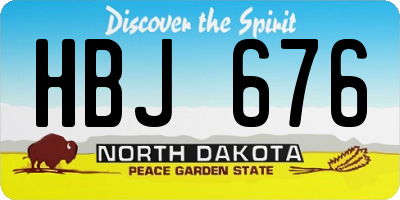 ND license plate HBJ676