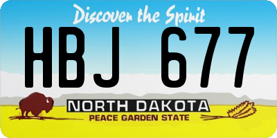 ND license plate HBJ677