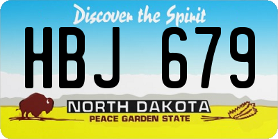 ND license plate HBJ679
