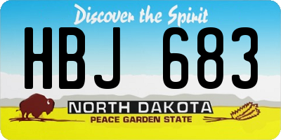 ND license plate HBJ683