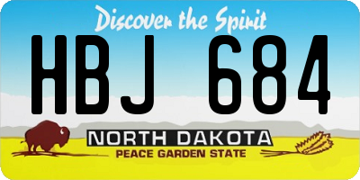 ND license plate HBJ684