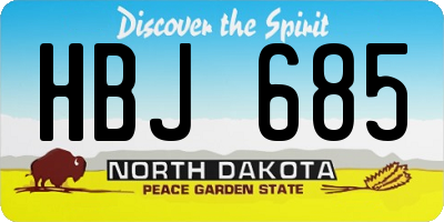 ND license plate HBJ685