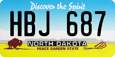 ND license plate HBJ687