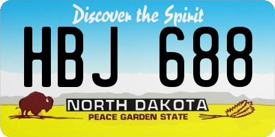 ND license plate HBJ688