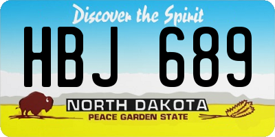 ND license plate HBJ689