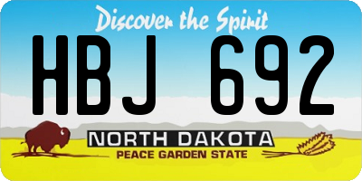 ND license plate HBJ692