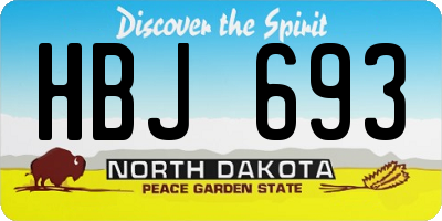 ND license plate HBJ693