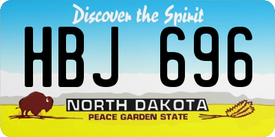 ND license plate HBJ696