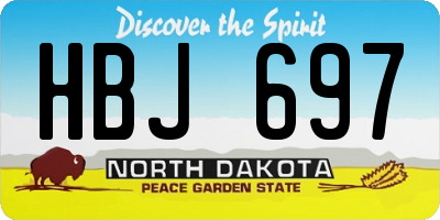 ND license plate HBJ697