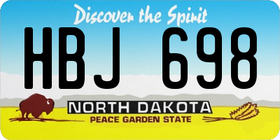 ND license plate HBJ698