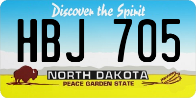 ND license plate HBJ705