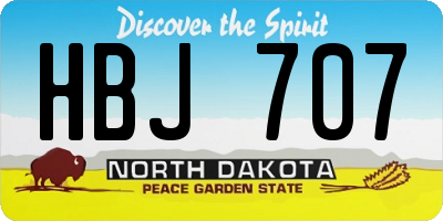 ND license plate HBJ707