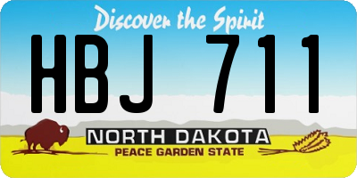 ND license plate HBJ711