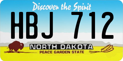 ND license plate HBJ712