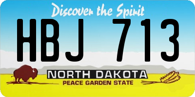 ND license plate HBJ713