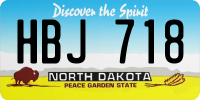 ND license plate HBJ718