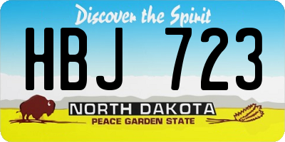 ND license plate HBJ723
